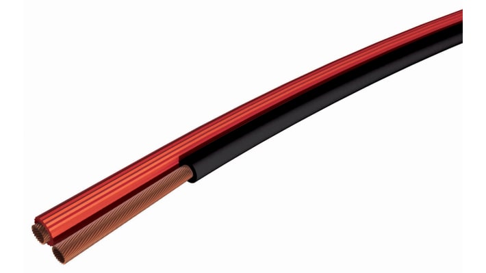 [RS-136-8132] RS PRO 2 Core Speaker Cable, 0.75 mm² CSA, 2.10 x 4.2mm od, 100m, Black/Red