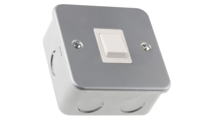 [RS-668-3660] RS PRO Grey Metal Clad Switch, 1 Way, 1 Gang