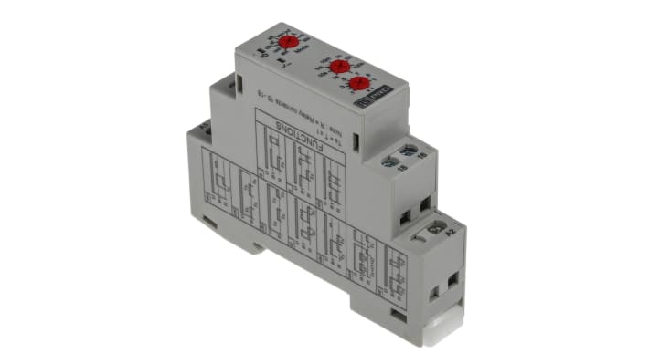 [RS-896-6813] RS PRO DIN Rail Mount Timer Relay, 12 → 240V ac/dc, 1-Contact, 0.1 s → 100h, CO